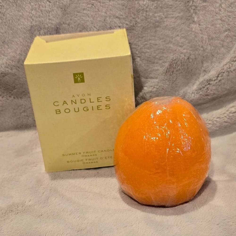 Avon Summer Fruit Candle Orange Shaped Scented Novelty Decor New in Box